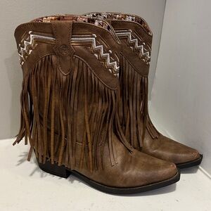 Roper Brown Fringe boots